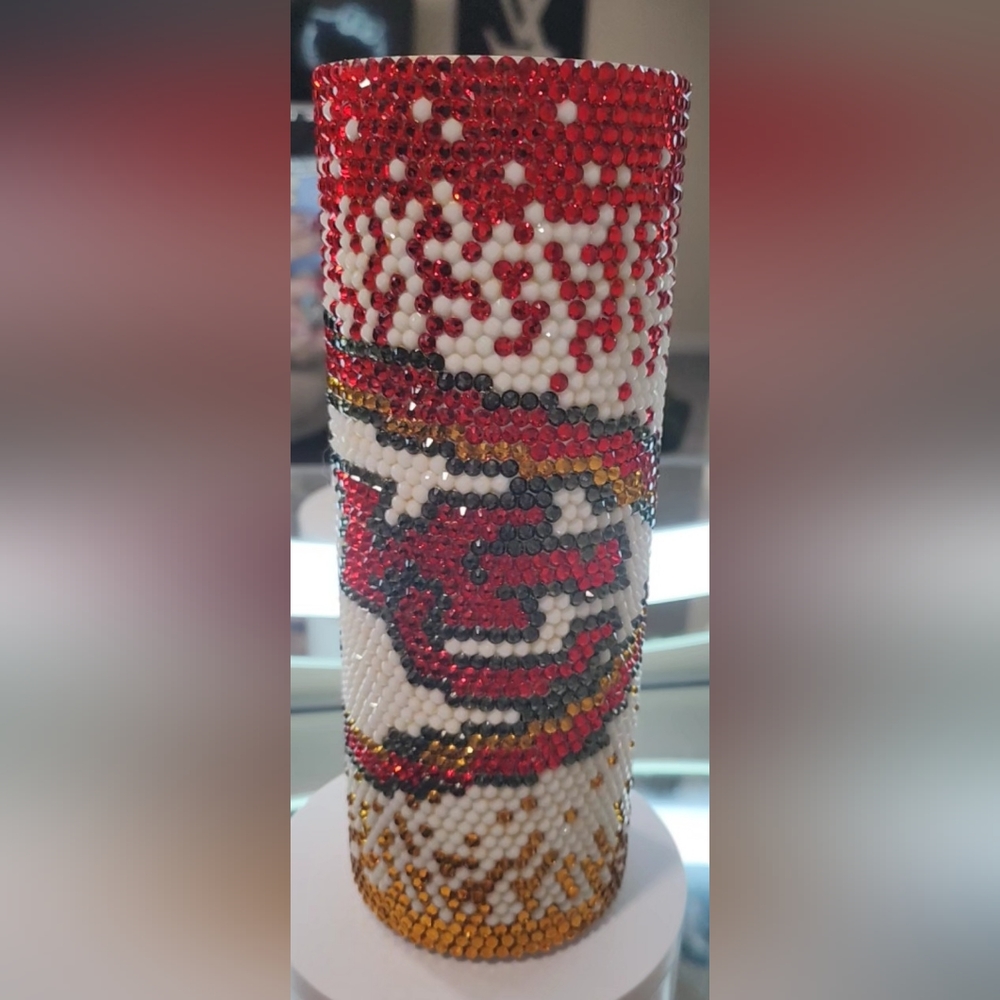20 oz KC Chiefs rhinestone tumbler